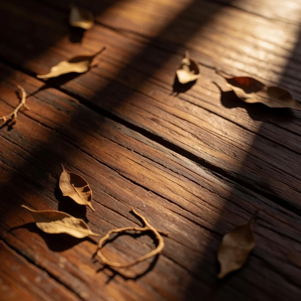 Natural teak wood texture in morning light